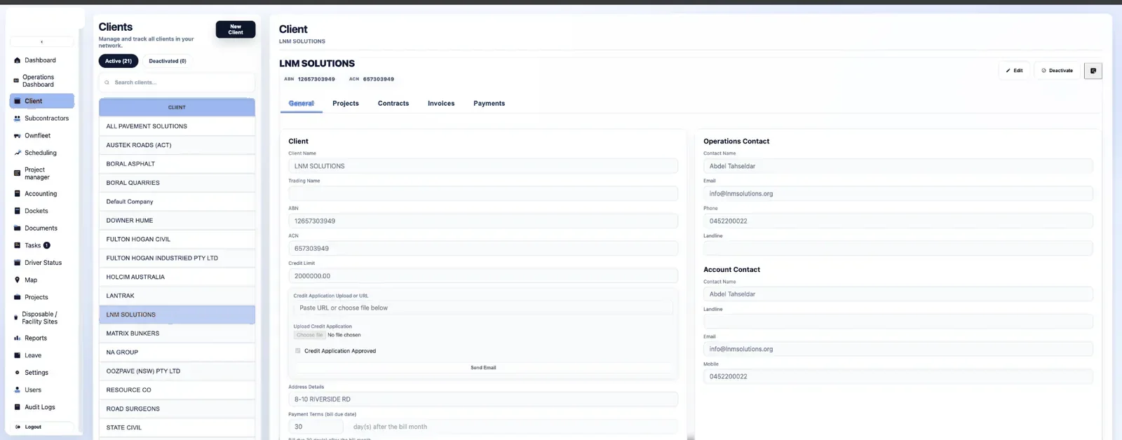 Client management