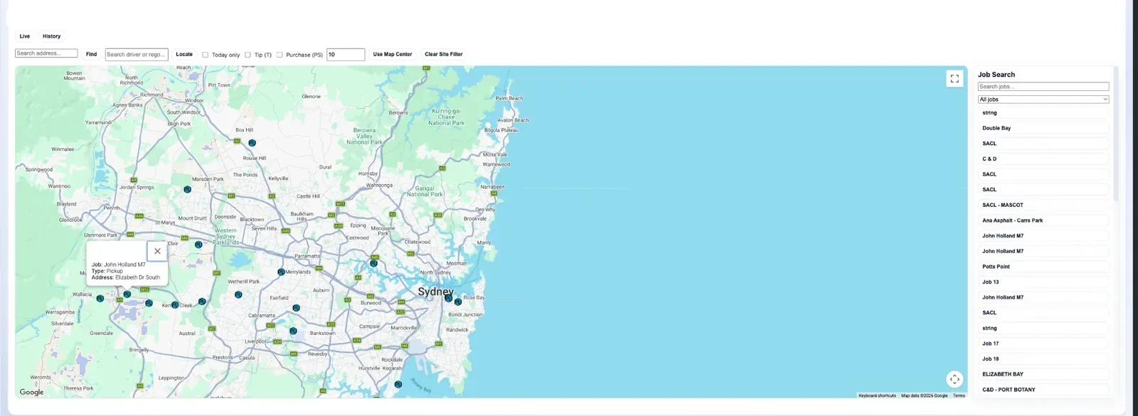 Live operations map